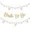 Big Dot of Happiness Wildflowers Bride - Boho Floral Letter Banner - 36 Banner Cutouts &#x26; No-Mess Real Gold Glitter Bride To Be Banner Letters